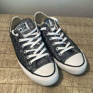 Converse silver/black glitter sz 7